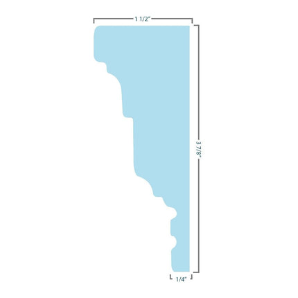 Ekena Millwork CRH04X80ST 80" Bottom 82 1/2" Top Width x 3 7/8" H x 1/4" P Standard Crosshead