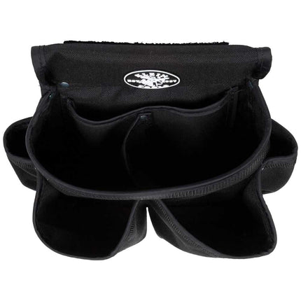 Klein Tools 5718 Tool Pouch, Powerline Series Utility Pouch Fits Tool Belts to 2.5-Inch, Strong Rivet Reinforced Stitching, Wide 8-Pocket