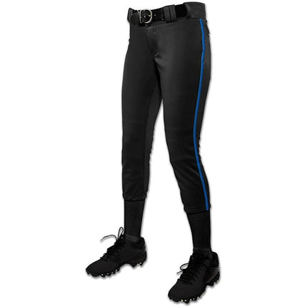 CHAMPRO Women's Tournament Low Rise Softball Pants with Side Piping