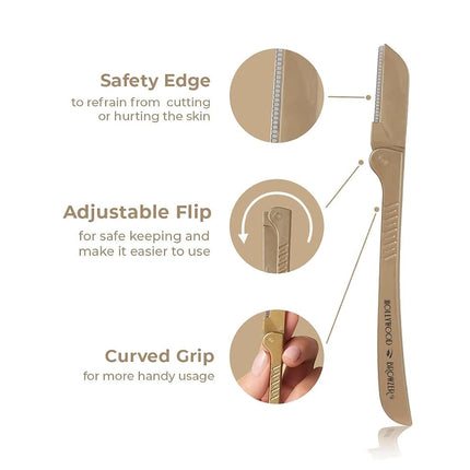 Hollywood Browzer - Dermaplaning and Hair Removal Tool - Duo GOLD (pack of 2)
