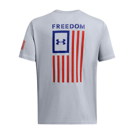 Under Armour Men's New Freedom Flag T-Shirt, (038) Steel Medium Heather/Red/Royal, S
