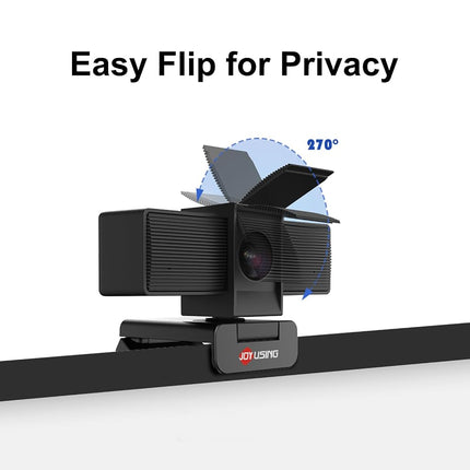 JOYUSING Flip600S 4K Webcam for PC, Ultra HD Webcam with tripod, PDAF Autofocus, Noise-Cancelling Mics, 79° FOV, Auto Light Correction, Privacy Cover, for Conference, Streaming, Zoom/Teams/Google Meet