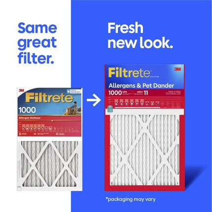 Filtrete 12x12x1 AC Furnace Air Filter, MERV 11, MPR 1000, Micro Allergen Defense, 3-Month Pleated 1-Inch Electrostatic Air Cleaning Filter, 2 Pack (Actual Size 11.81 x 11.81 x 0.81 in)
