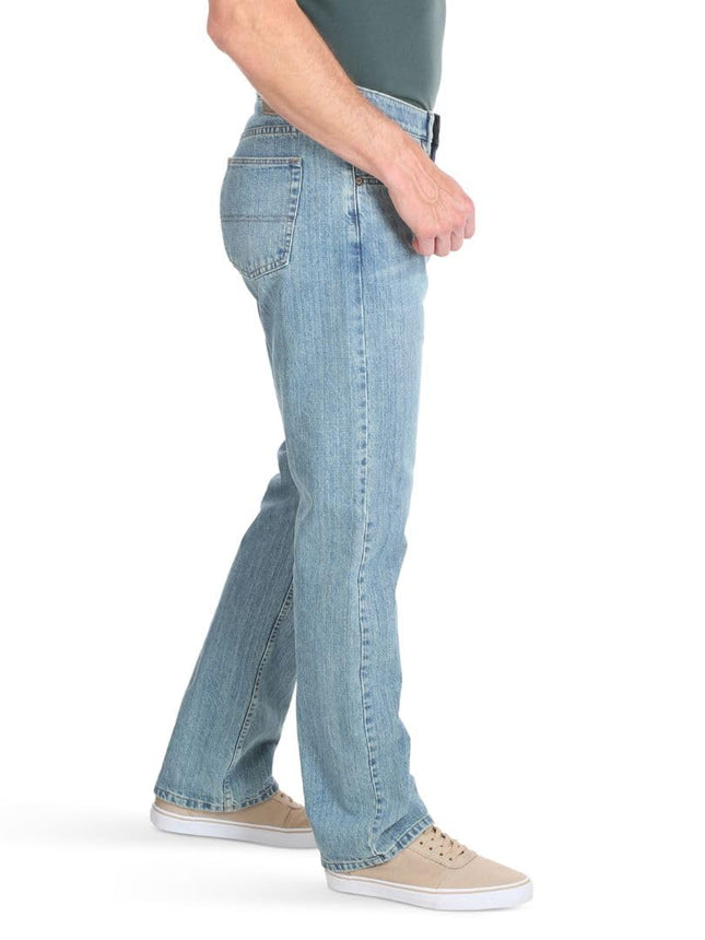 Wrangler Authentics Men's Regular Fit Comfort Flex Waist Jean, Chalk Blue, 42W x 32L