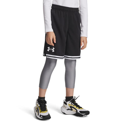 Under Armour Kids High Gear Leggings Steel/Black 9-10 Years