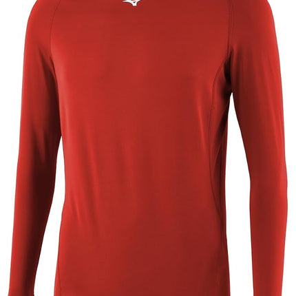 Mizuno Boys' Long Sleeve Compression YTH Shirt, Red, L