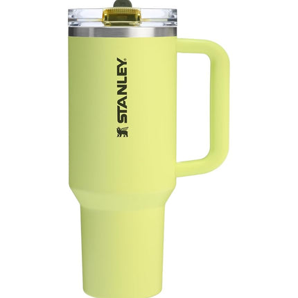 Vaso Stanley Quencher ProTour Flip Straw de 40 oz con tapa a prueba de fugas | Popote integrado y asa | Compatible con portavasos para viajar | Vaso térmico de acero inoxidable | Sin BPA | Nopal