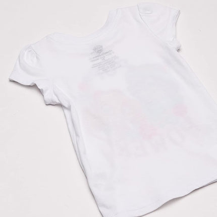 Nickelodeon Little Girls' Toddler Paw Patrol Pup Power Short-Sleeved Puff T-Shirt, White, 2T