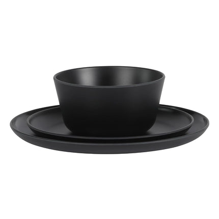 Gibson Home Fairhope 12 Piece Melamine Dinnerware Set - Matte Black
