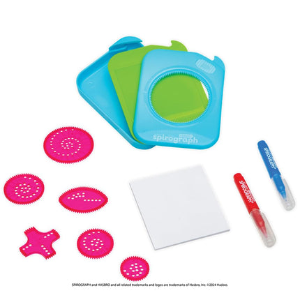 Spirograph Travel Set | Create Amazing Designs On The Go | 10-Piece Set With Built - In Storage Tray | Arts & Crafts Activity For Travelling | For Ages 5+