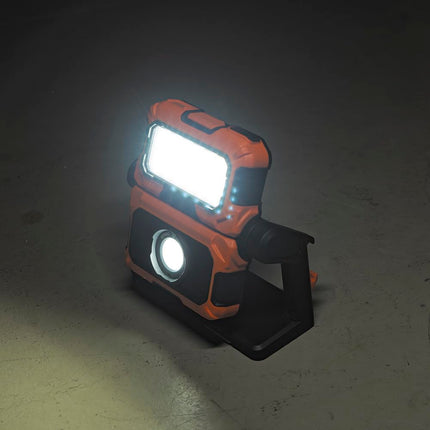 Klein Tools 56417 MODbox Rechargeable 3000-Lumen LED Work Light, Portable 2-in-1 Flood and Spot Light, 360-Degree Rotation, Compatible with MODbox Rail System