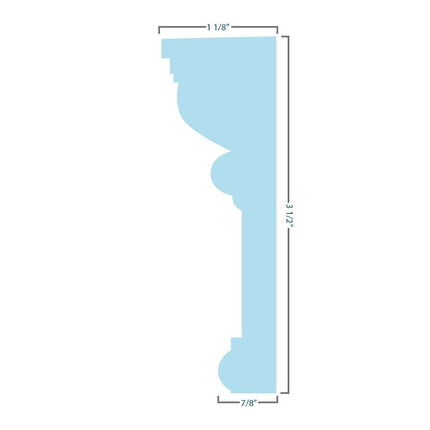 Ekena Millwork CRH03X37BE 37" Bottom Width x 38 1/8" Top Width x 3 1/2"H x 7/8"P Bedford Crosshead