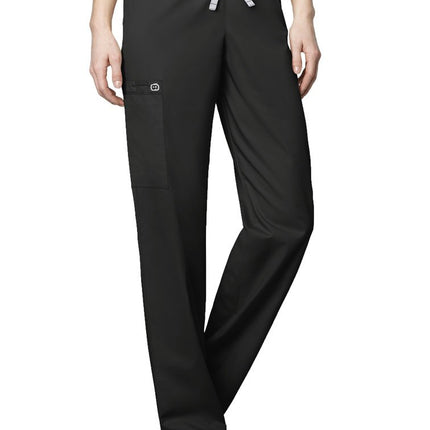 WonderWink 500SXBLAC3XS Wonder Work Unisex Drawstring Cargo Pant, Black, Short Extended-3X Size
