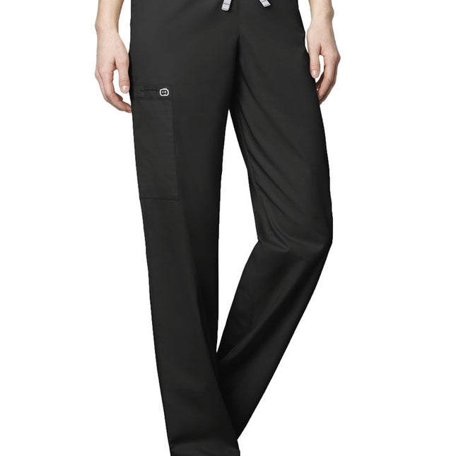 WonderWink 500SXBLAC3XS Wonder Work Unisex Drawstring Cargo Pant, Black, Short Extended-3X Size