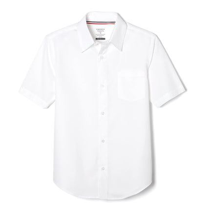 French Toast Husky Boys Short Sleeve Classic Dress Shirt, White, 16 Husky
