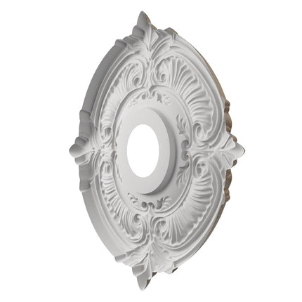 Ekena Millwork CMP16ATGLG Attica Thermoformed PVC Ceiling Medallion (Fits Canopies up to 5 5/8"), 16"OD x 3 1/2"ID x 1"P, UltraCover Satin London Grey