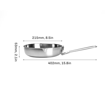Fire-Maple 1.4L Antarcti Stainless Steel Camping Frying Pan Skillet