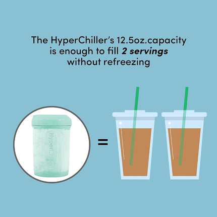 HyperChiller HC2 Patented Iced Coffee/Beverage Cooler, New, Improved,Stronger and More Durable! Ready in One Minute, Reusable for Iced Tea, Wine, Spirits, Alcohol, Juice, 12.5 Oz, Black