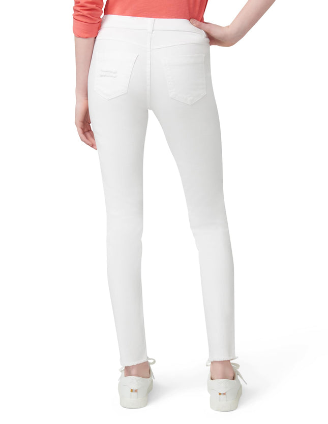 HUE Women's Ripped Knee Denim Leggings, White, Medium