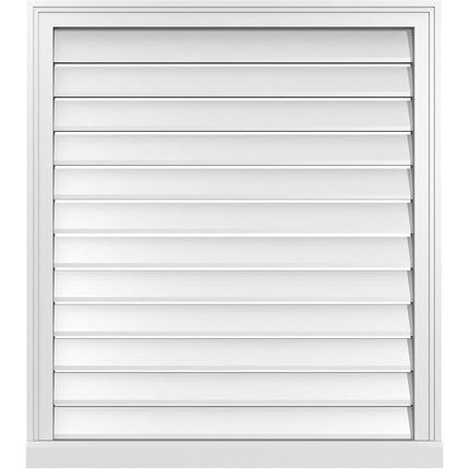 32"W x 36"H Rectangle Surface Mount PVC Gable Vent