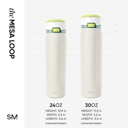 Simple Modern Mesa Loop Water Bottle with Straw | 24oz Cup Holder Friendly Insulated Stainless Steel Bottles for Travel, Sports and School | Coconut
