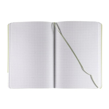 Fabriano Ecoqua Plus Stitch-Bound Notebook, 5.8" x 8.3", A5, Graph, Lime