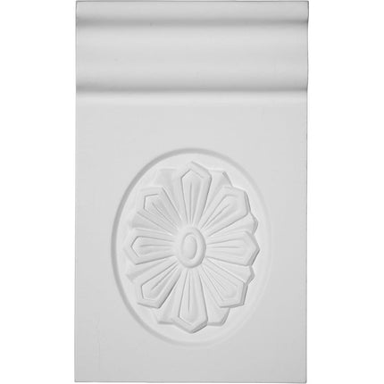 Ekena PB04X06X01PM 4 1/8" W x 6 3/4" H x 1" P Palmetto Plinth Block, Primed