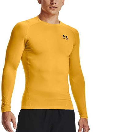 Under Armour Men's Armour HeatGear Compression Long-Sleeve T-Shirt, Steeltown Gold (750)/Black, Large