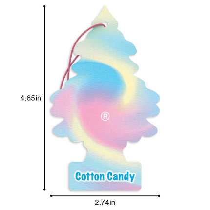 Little Trees Car Air Freshener I Hanging Tree Provides Long Lasting Scent for Auto or Home I Cotton Candy, 6-Packs (4 Count)