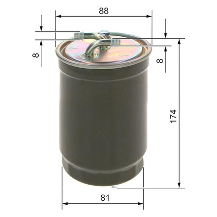 Bosch N6172 Car Diesel Filter - Separates Particles and Water from Fuel - Protects the Injection System