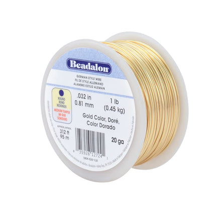 Beadalon German Style Wrapping Wire, Round, Gold C