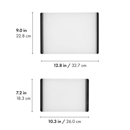 OXO Good Grips - Juego de 2 tablas de cortar de plástico (paquete de 1) Transparente