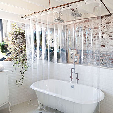 Doublure de rideau de douche transparente imperméable robuste Elegant Comfort, 183 x 183 cm, avec 3 aimants inférieurs et œillets antirouille (paquet de 2)