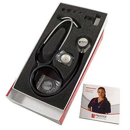 Prestige Medical Clinical Plus Dynamic Range Stethoscope with Two Piece Box Packaging, Black