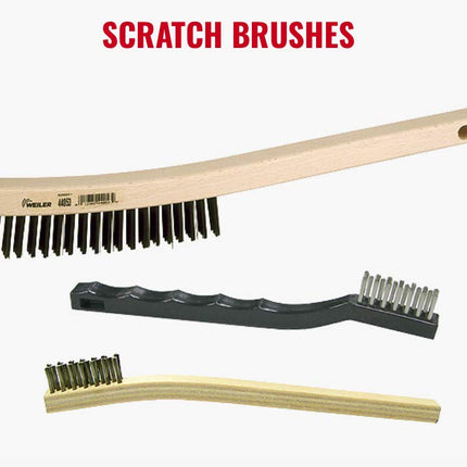 Weiler 44660 Brosse de plaquiste, garniture en acier inoxydable, 3 x 19 rangées, manche courbé, fabriquée aux États-Unis (paquet de 12)