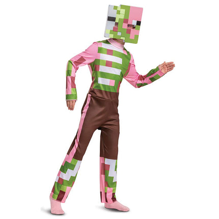 Disfraz de Halloween de Zombie Pigman de Minecraft para niños (Talla Grande 10/12)