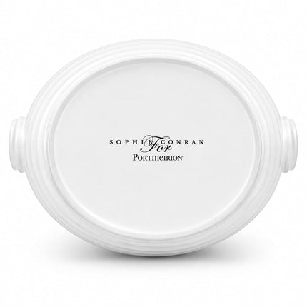 Portmeirion x Sophie Conran Porcelain Casserole Dish with Lid - White Oval Serving Dish, Oven, Microwave and Dishwasher Safe, Suitable for Everyday Cooking and Entertaining