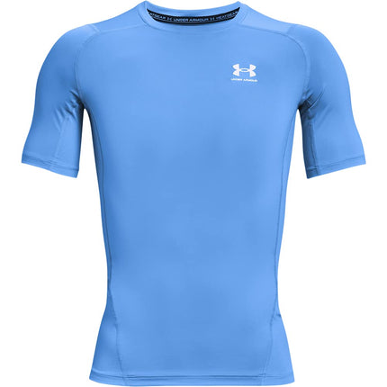 Camiseta de manga corta de compresión Armour HeatGear para hombre de Under Armour, azul Carolina (475)/blanco, extrapequeña