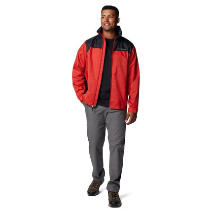 Columbia Men's Glennaker Lake II Rain Jacket, Sail Red/Black, Large