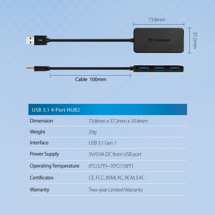 Transcend USB 3.0 4-Port Hub