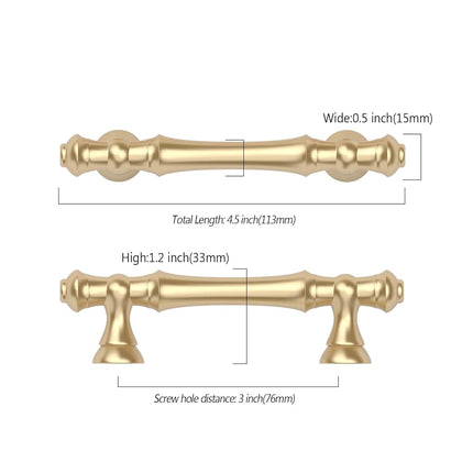 Asidrama 10 Pack 3 Inch(76mm) Gold Kitchen Cabinet Handles, Cabinet Pulls Kitchen Cabinet Hardware for Cupboard Drawer Pulls