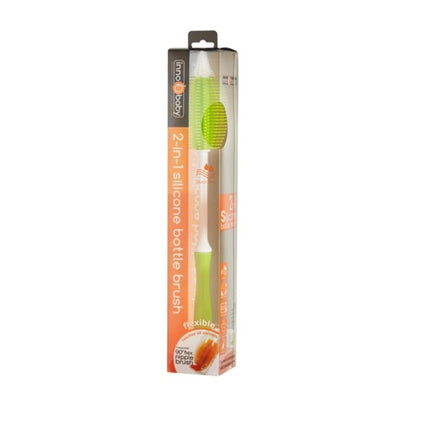 Innobaby Cleanin' Smart 2-in-1 Silicone Bottle Cleaning Brush,Green,