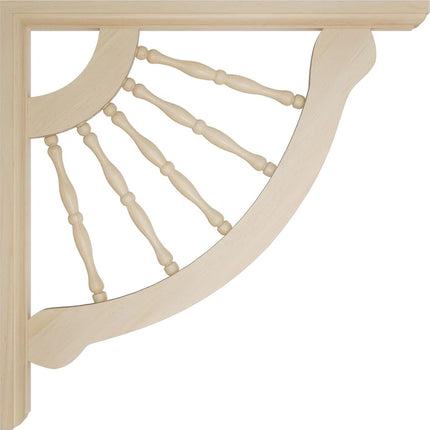 Ekena 1 1/2" W D x 12" H Crendon Wagon Wheel Bracket, Rubberwood, Rubber Wood