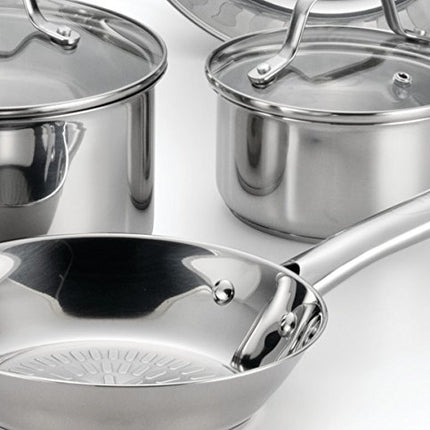 T-fal 2100096045 Pro E760SC Performa Ensemble de batterie de cuisine en acier inoxydable compatible lave-vaisselle et four, 12 pièces, argent, 0