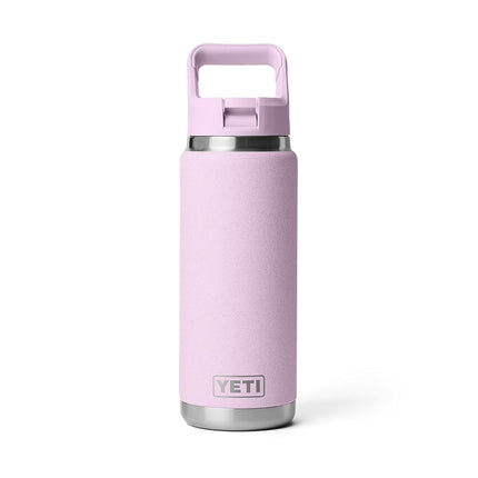 YETI Rambler 26 oz Bottle, Vacuum Insulated, Stainless Steel with Color Matching Straw Cap, Cherry Blossom