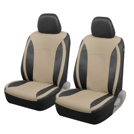 Motor Trend Beige Faux Leather Car Covers for Fron