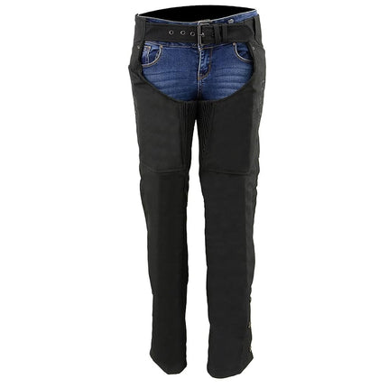 Milwaukee Leather SH1182 Chaparreras de Moto de Tela Negras para Mujer con Bordado Tribal - 5X-Large