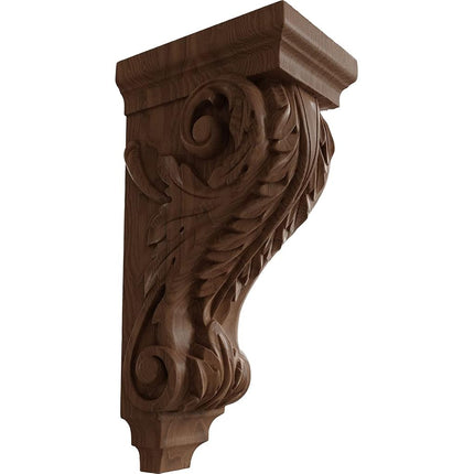 Ekena CORW05X07X14ACGM 5-Inch Width x 7-Inch Depth x 14-Inch Height Large Acanthus Wood Corbel - Mahogany