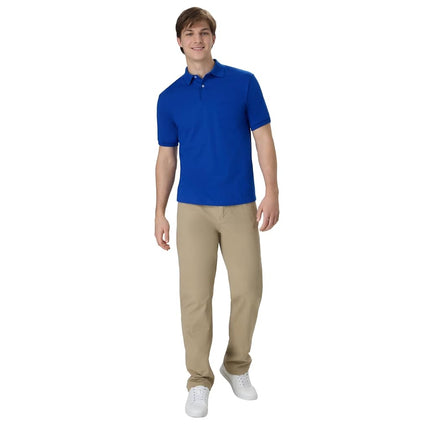 Hanes Men's Short Sleeve Jersey Pocket Polo (Pack of 2), Deep Royal, Medium