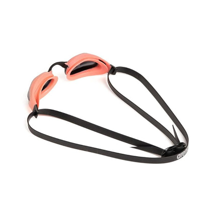 ARENA Unisex Cobra Core Swipe Anti-Fog Racing Swim Goggles for Men and Women Polycarbonate Non-Mirror Lens, Smoke/Coral